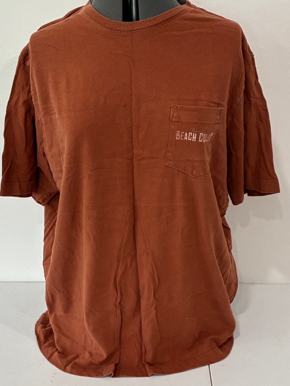 George Rusty’s Beach Cooler Graphic Tee 2XL Burnt Orange Woodie Wagon Pocket